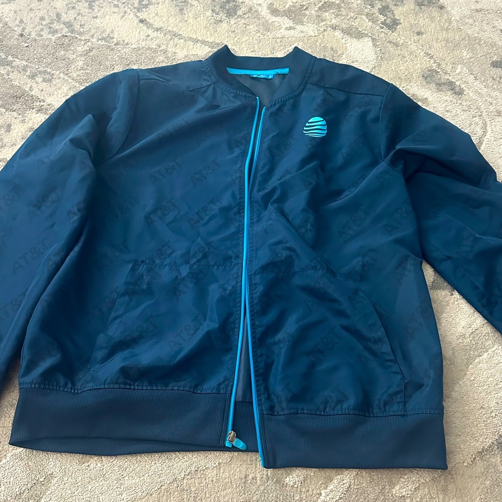 AT&T  Navy Bomber Jacket with Teal Trim